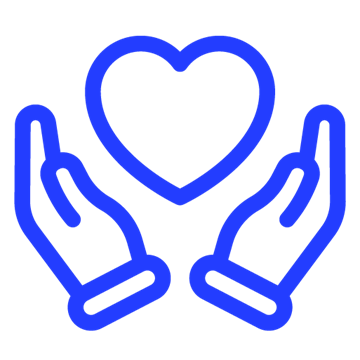 Icon of hands holding heart